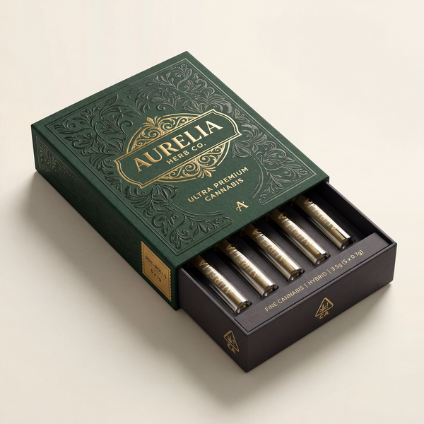 Cannabis Box with Gold Foil